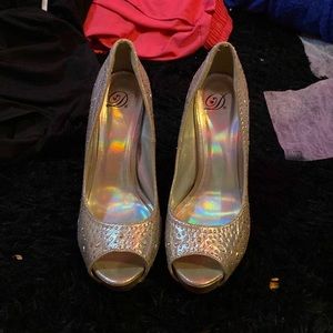 rhinestone diamond high heel silhouetto‘s